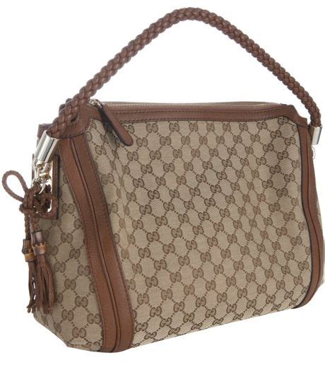 gucci brown leather braided handbag|Gucci brown leather shoulder bag.